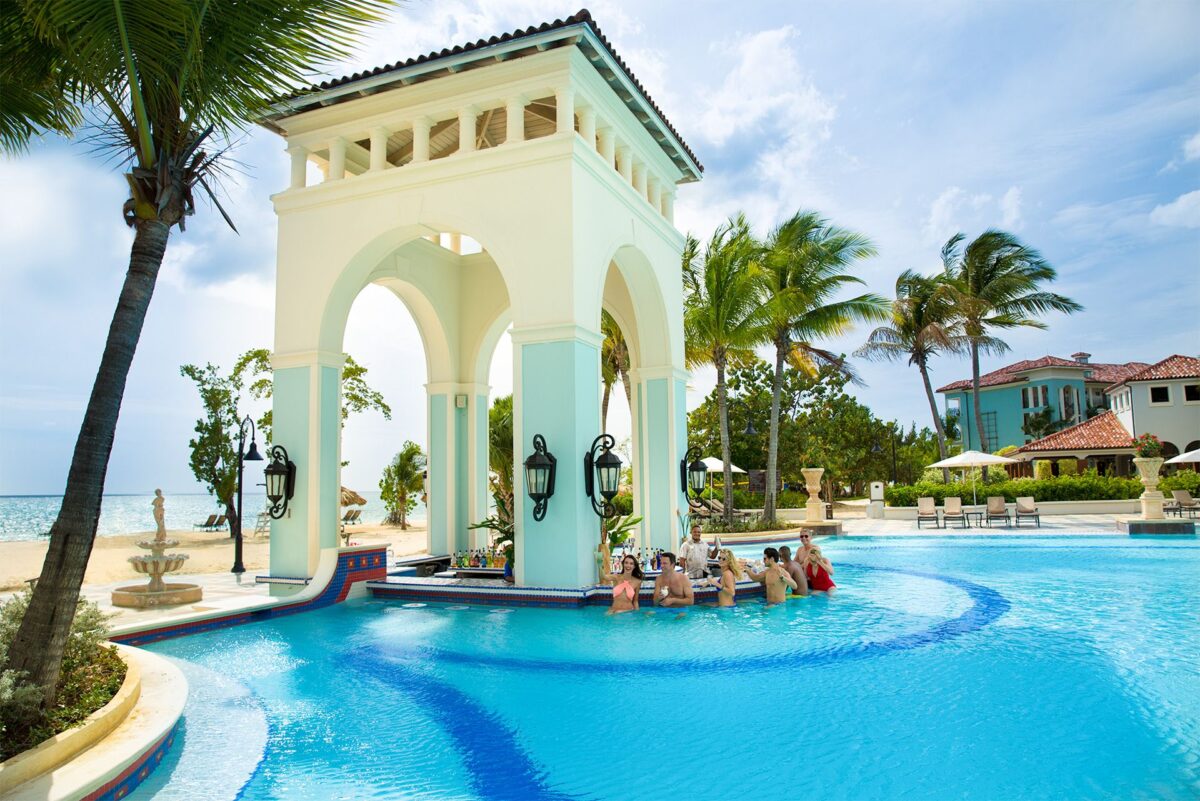 Sandals South Coast swim-up pool bar Jamaica