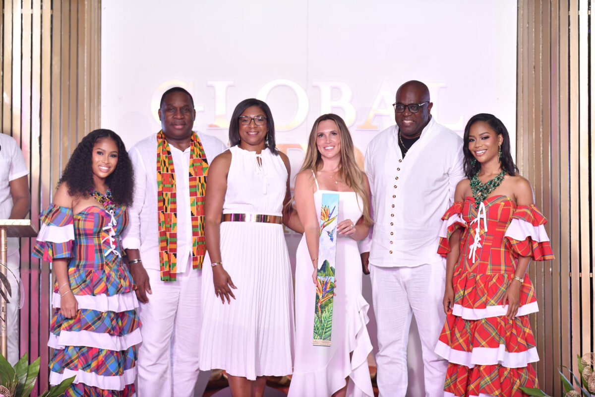 Kerri Logan Shirk of Sunlover Travel receiving the Saint Lucia Prime Minister's Award at the 2025 Global Piton Awards